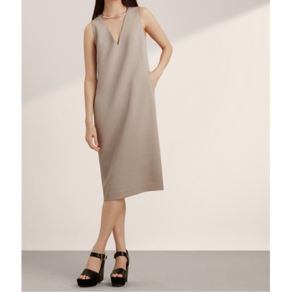 Aritzia Taupe Midi Dress